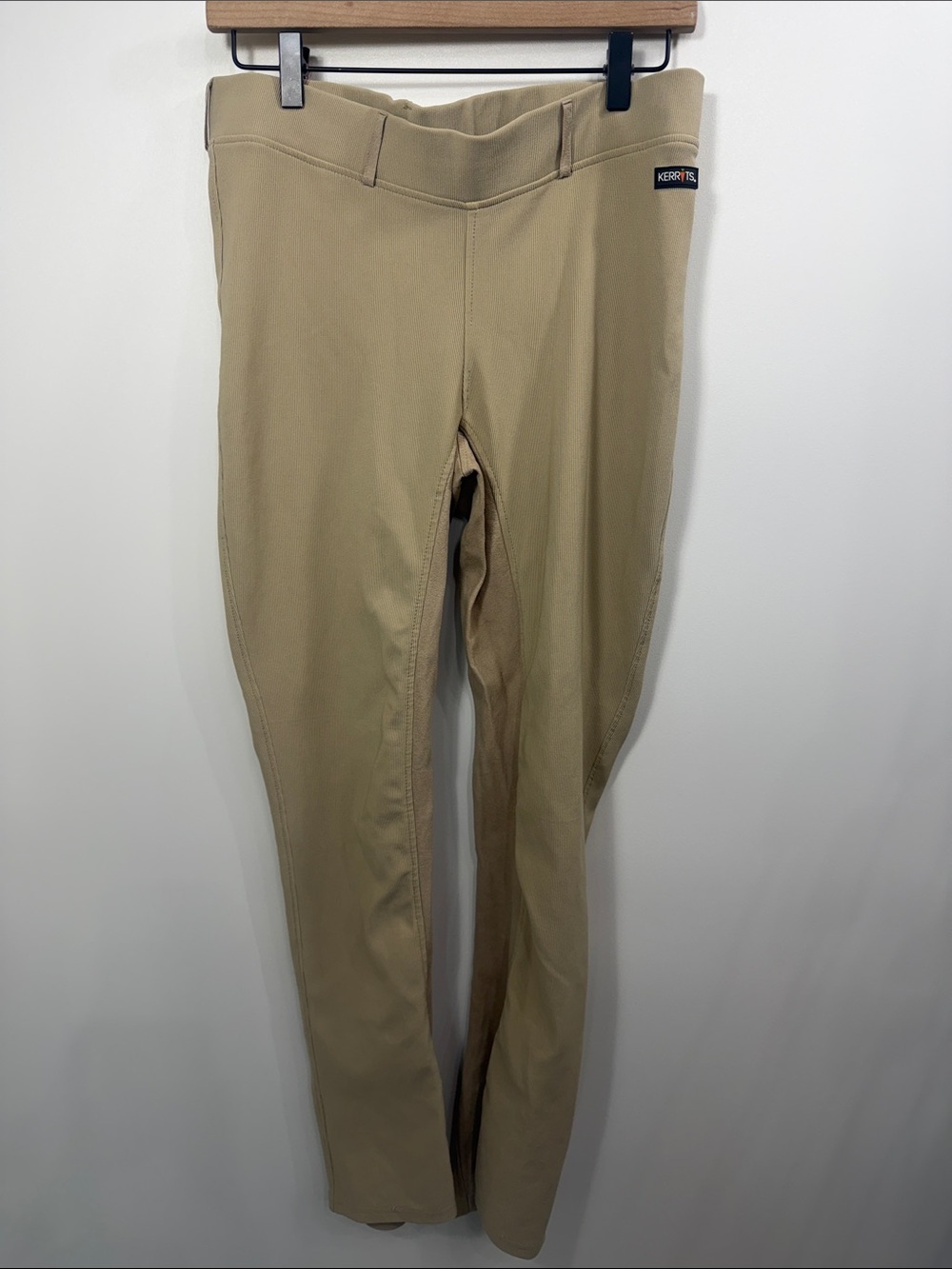 Kerrits equestrian horse riding ribbed tan pants size large